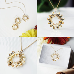 14KGF 45cm Necklace with Citrine / Sunflower 第4張的照片