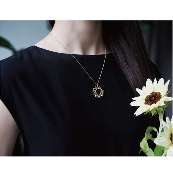 14KGF 45cm Necklace with Citrine / Sunflower 第6張的照片