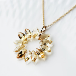 14KGF 45cm Necklace with Citrine / Sunflower 第9張的照片