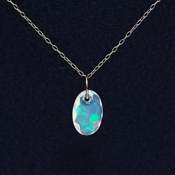 K10 40cm Necklace with Opal. 第1張的照片