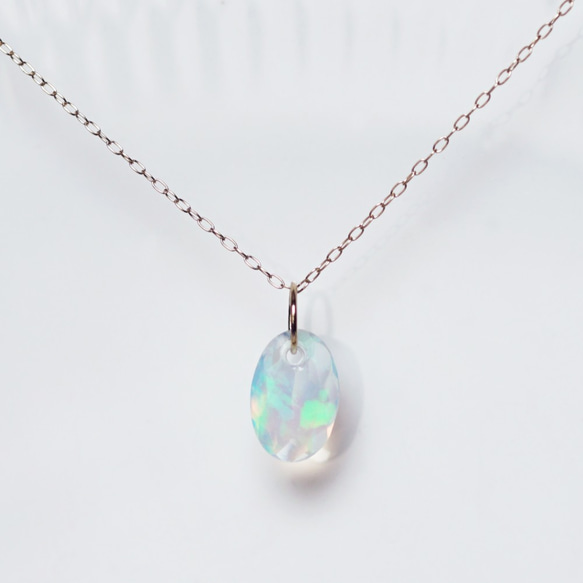 K10 40cm Necklace with Opal. 第2張的照片