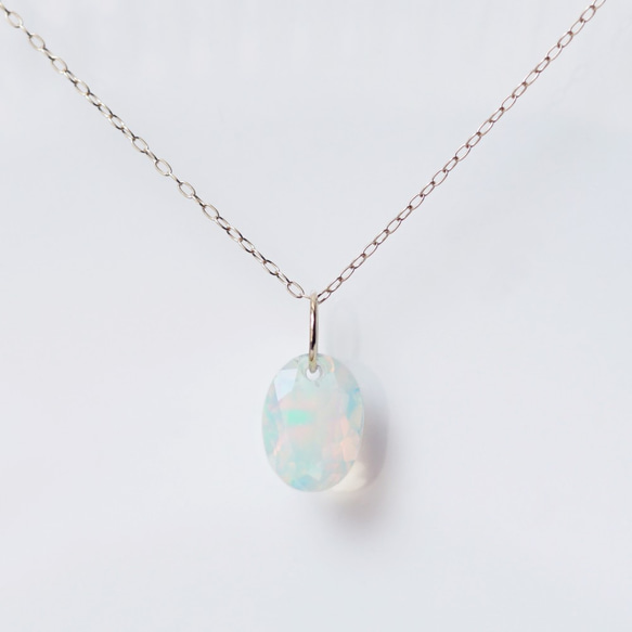 K10 40cm Necklace with Opal. 第2張的照片