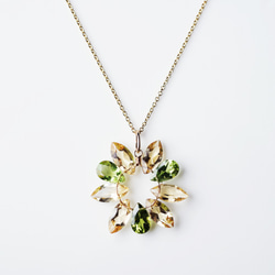 14KGF 45cm Necklace with Citrine and Pridot / Sunflower 第2張的照片