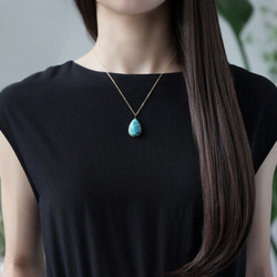 14KGF 45cm Necklace with Larimar. 第3張的照片