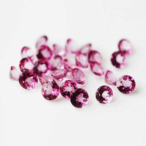 Silver925 K18 coating pierced earrings with Pink Topaz. 第3張的照片