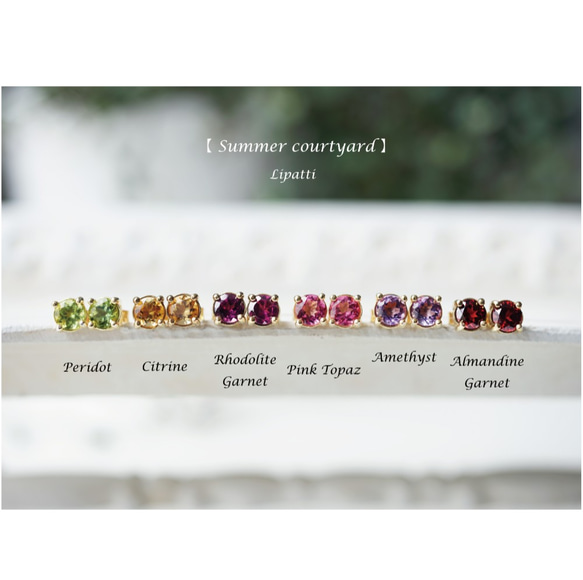 莫三比克圓形切割5毫米石榴石爪鑲耳環 - Joelle 第10張的照片