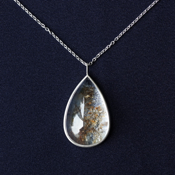 Silver925 50cm Necklace with Dumortierite in quartz. 第6張的照片