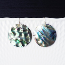 14KGFアバロンシェルのコインピアス ～Muse ピアス（フック・チェーン