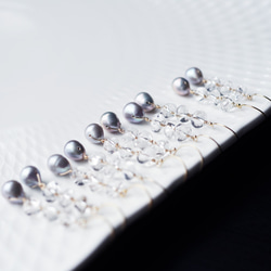 OUTLET☆14KGF pierced earring with pearl and quartz. 第6張的照片