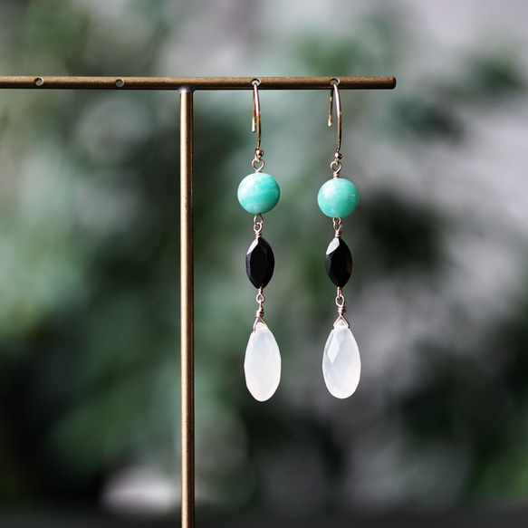 OUTLET☆14KGF pierced earring with moonstone. 第5張的照片