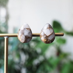 14KGF pierced earring with copper calcite. 第7張的照片