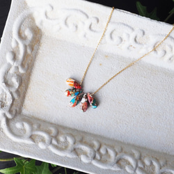 14KGF 47cm Necklace with copper turquoise. 第6張的照片