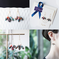 K18 pierced earring with oyster copper turquoise. 第4張的照片