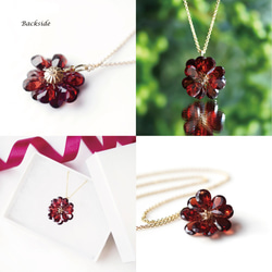 14KGF 45cm Nacklace with Garnet ~Dahlia 第4張的照片