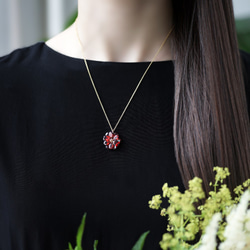 14KGF 45cm Nacklace with Garnet ~Dahlia 第3張的照片