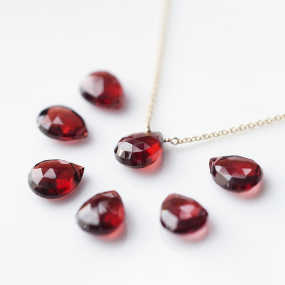 14KGF 40cm Necklace with Garnet 第8張的照片