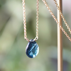 14KGF 40cm Necklace with Blue green Kyanite 第7張的照片