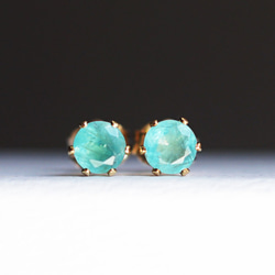 14KGF pierced earrings with Grandidierite 第5張的照片