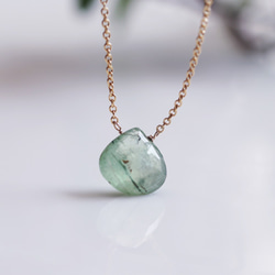 14KGF 40cm Necklace with Green Kyanite 第7張的照片
