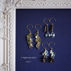 OUTLET☆14KGF pierced earring with Smokey quartz. 第10張的照片