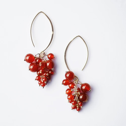 Silver925 pierced earring with Red agate 第1張的照片
