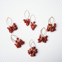 Silver925 pierced earring with Red agate 第2張的照片