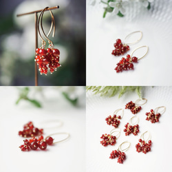 Silver925 pierced earring with Red agate 第4張的照片