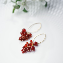 Silver925 pierced earring with Red agate 第7張的照片