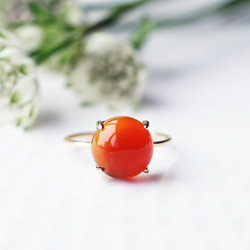 Silver925 K18 coating ring with Carnelian 第1張的照片