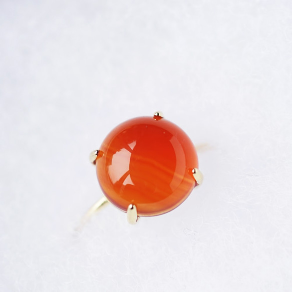 Silver925 K18 coating ring with Carnelian 第6張的照片