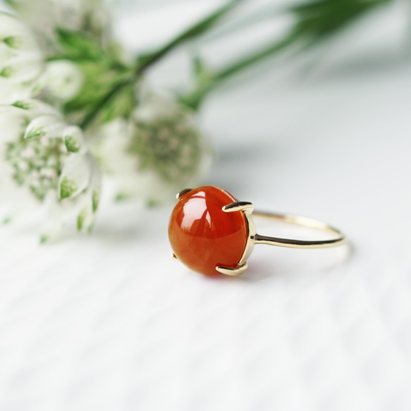 Silver925 K18 coating ring with Carnelian 第7張的照片