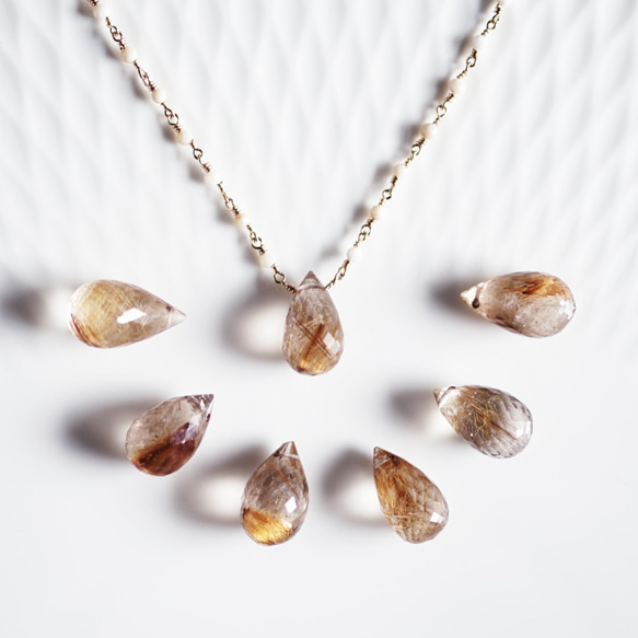 14KGF 51cm Rutile quartz necklace 第1張的照片