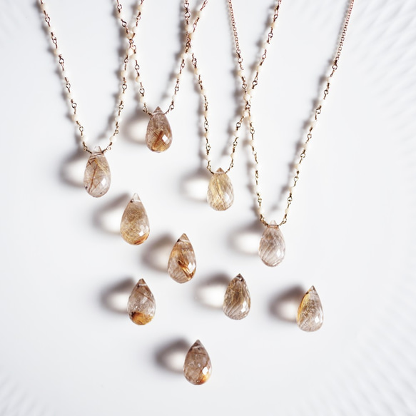 14KGF 51cm Rutile quartz necklace 第2張的照片