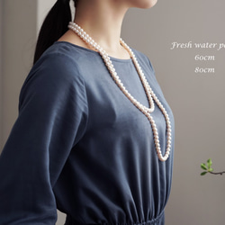 80cm Necklace with fresh water pearl 第7張的照片