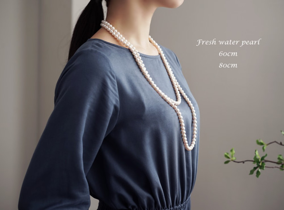 80cm Necklace with fresh water pearl 第7張的照片