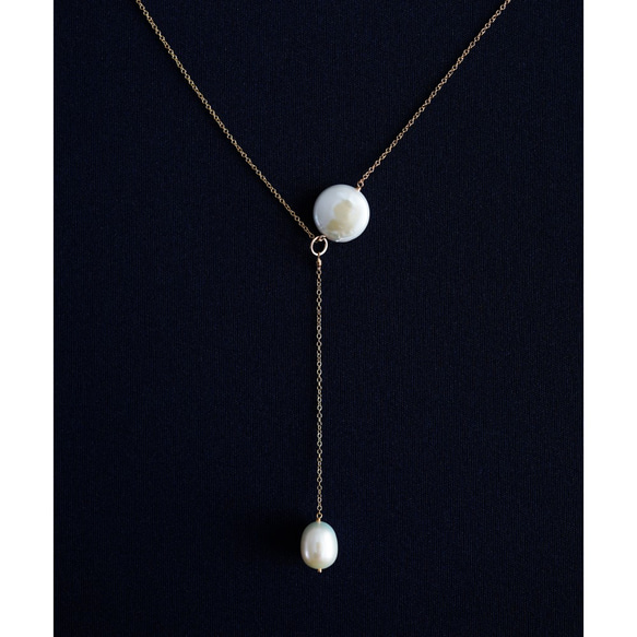 14KGF 50cm Necklace with Pearl(fresh water) 第1張的照片