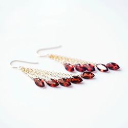 14KGF Pierced earring with Garnet 第6張的照片