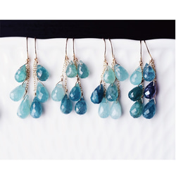 K18 pierced earrings with Grandidierite 第9張的照片