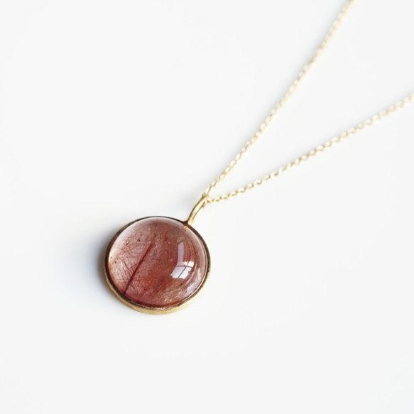 14KGF 50cm Necklace with red rutilated quartz 第7張的照片