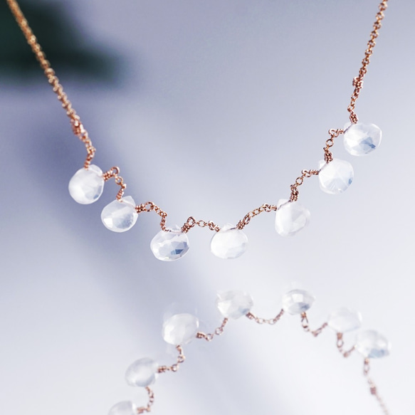 14KGF 48cm necklace with white moonstone 第1張的照片