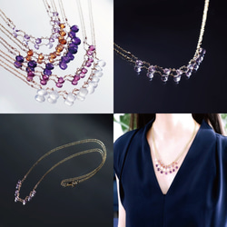 14KGF 47cm necklace with pink amethyst 第4張的照片