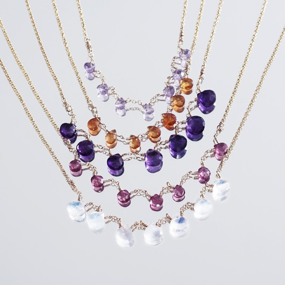 14KGF 47cm necklace with pink amethyst 第9張的照片