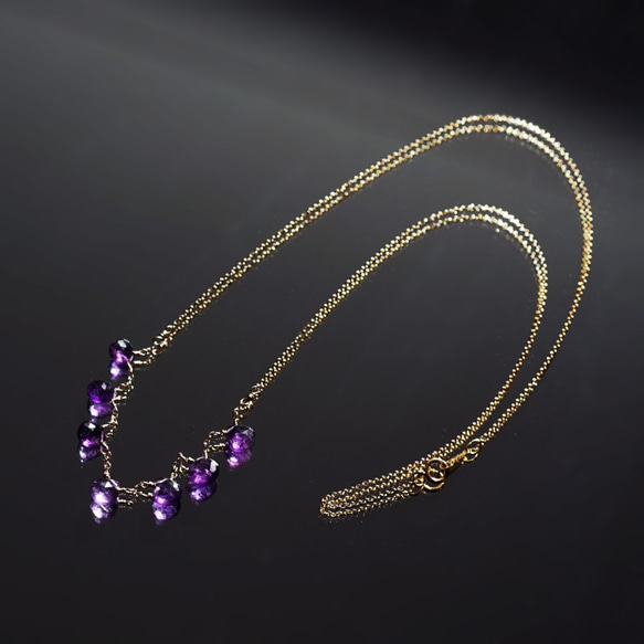 14KGF 48cm necklace with amethyst 第3張的照片