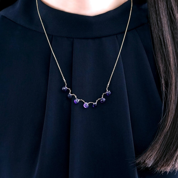 14KGF 48cm necklace with amethyst 第6張的照片