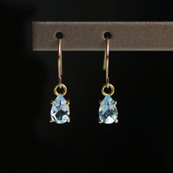 K10/K18 Pierced earring with Aquamarine 第8張的照片