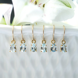 K10/K18 Pierced earring with Aquamarine 第2張的照片