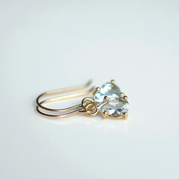 K10/K18 Pierced earring with Aquamarine 第7張的照片