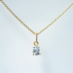 14KGF 40cm Necklace with Aquamarine 第2張的照片
