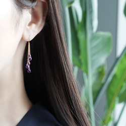 K18 Pierced earring with Amethyst 第3張的照片