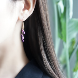 K18 Pierced earring with Amethyst 第6張的照片